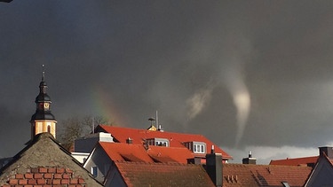 Tornado am späten Nachmittag des 09.03.2017, Kürnach bei Würzburg  | Bild: picture alliance / Detlef Dücker/dpa