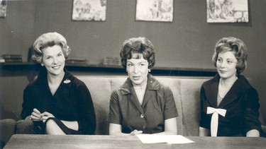 Fernsehansagerinnen der ersten Stunde: Anneliese Fleyenschmidt, Annette von Aretin und Ruth Kappelsberger, 1955
| Bild: BR/Sessner