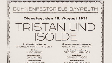 Bayreuther Festspiele,  Programmzettel 1931 | Bild: BR / Unternehmensarchiv