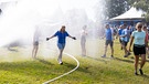 4. Etappe: Wasserpause in Ezelsdorf. | Bild: BR/Sylvia Bentele