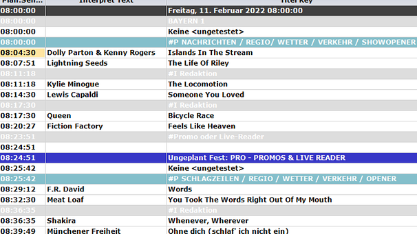 Programm für den 11. Februar 2022 | Bild: BR