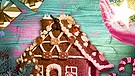 Grafik-Collage Lebkuchenhaus mit Zuckerstangen, Geschenke und einer Hand, die einen Stern auf der Handfläche trägt | Bild: colourbox.com; Montage: BR/Lucie Piller und Andreas Dirscherl