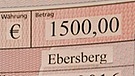 Spendenscheck über 1.500 Euro der Kolpingsfamilie Ebersberg | Bild: BR/Andreas Dirscherl