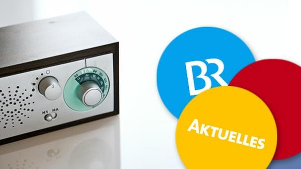 Altes Radiogerät, Buttons mit BR-Logo und Aufschrift "Aktuelles" | Bild: colourbox.com, BR; Montage: BR